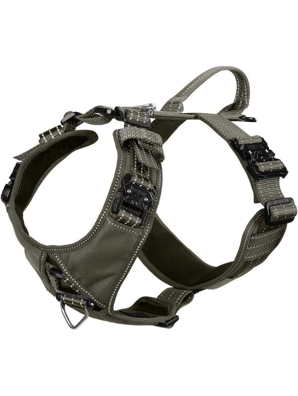 Dog Halter Harness with Metal Buckles - Medium, Adjustable Vest